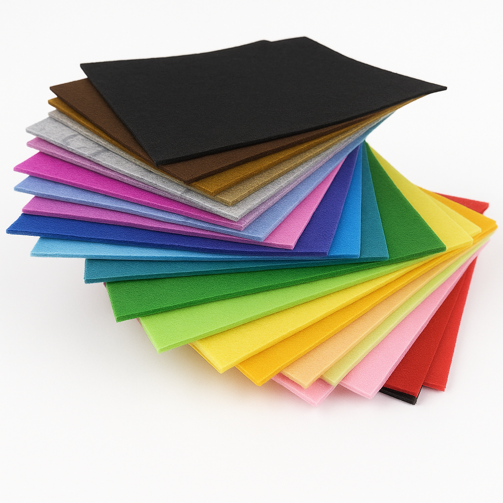 42pcs Felt Fabric Sheet 4"x4" Assorted Color DIY Craft Squares Nonwoven 1mm Thick