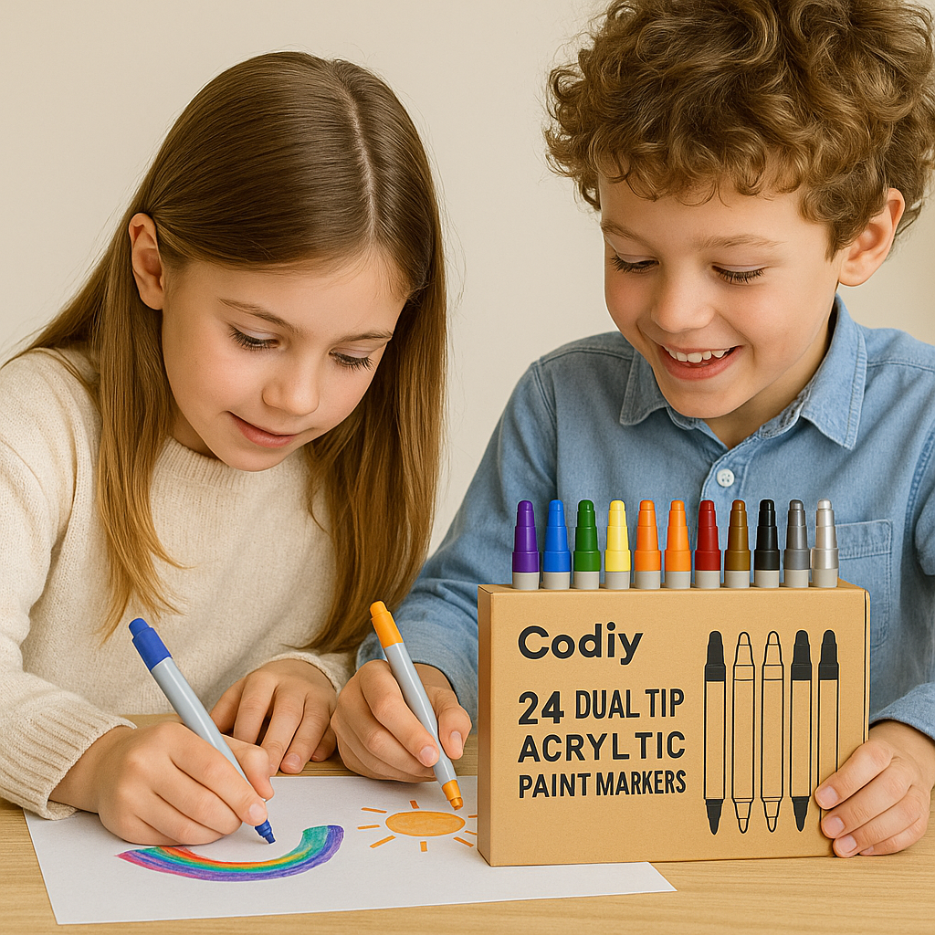 24 Dual Tip Acrylic Paint Markers