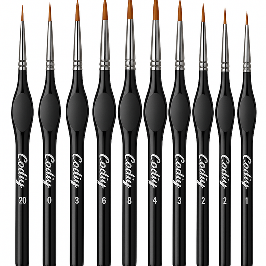10Pcs Micro Paint Brushes Set with Triangular Handles