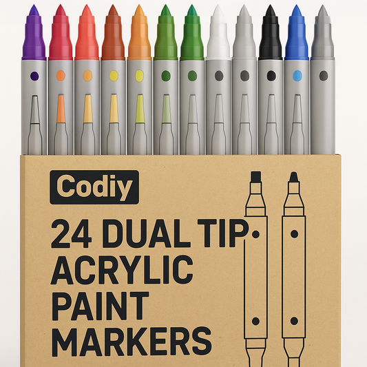 24 Dual Tip Acrylic Paint Markers