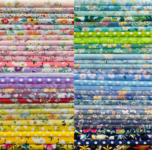 8" x 8" 50 PCS 100% Cotton Fabric Bundles for Quilting Sewing DIY & Quilt Beginners